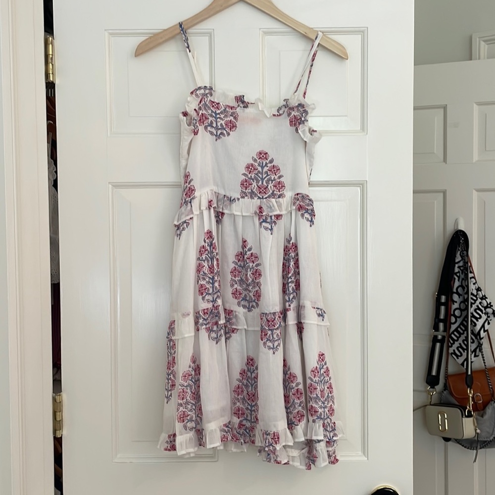 Oliphant White and Pink Floral Mini Dress